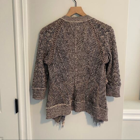 Byron Lars Beauty Mark Gray Silver Fringe Cardigan Sweater 2 - Picture 12 of 16